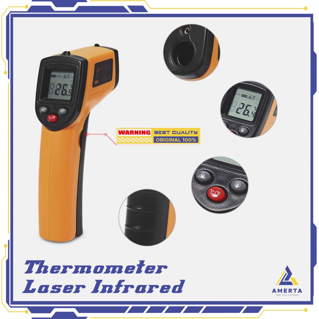 Thermometer Laser Infrared Non Contact SMARTSENSOR Orange