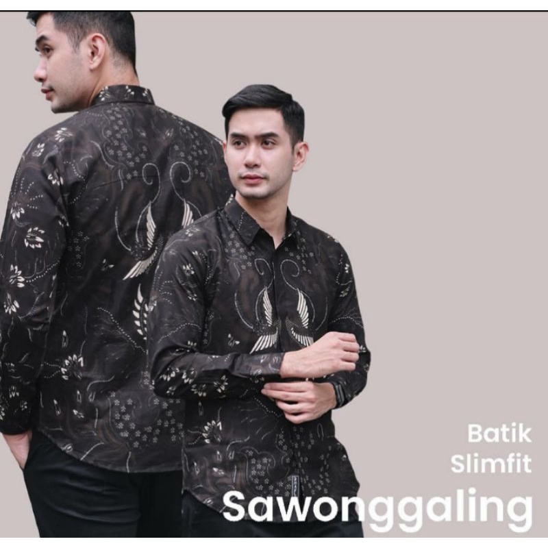 GURDO HITAM KEMEJA BATIK PRIA | KEMEJA BATIK MURAH | KEMEJA BATIK PRIA LENGAN PANJANG | KEMEJA BATIK PRIA PREMIUM | KEMEJA BATIK KEKINIAN