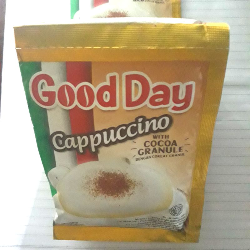 

GOOD DAY CAPPUCCINO Ecer /Good Day Cappuccino with cocoa granule Kopi Good Day Cappuccino GoodDay capucino /YAP_snack001