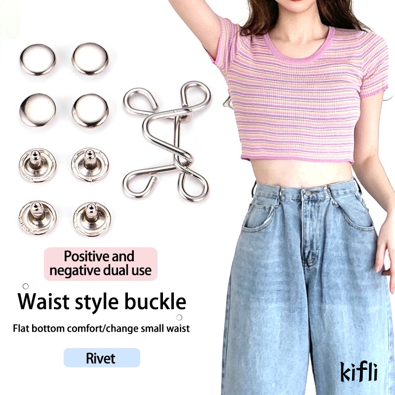 Korea Celana,Kancing Jeans Yang,Dapat Ditarik Aksesoris Pakaian Kancing Pinggang