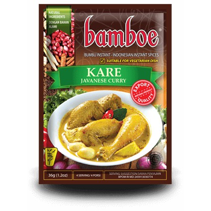 

Bumbu Instan Bamboe Kare (36 gr), Tanpa Extract, Essence & Pewarna Buatan