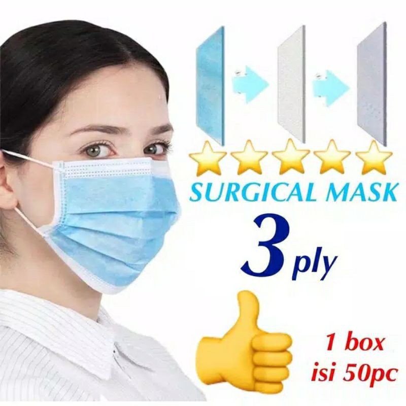 P2 Masker 3ply Surgical Mask / Masker Mulut | Mouth Mask 3 Lapis