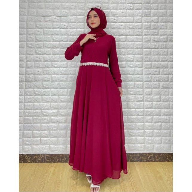 Hadir Kembali Best Seller Gamis Layer Renda Premium Modelan Mewah Dress Wanita Ibu Remaja Perempuan 