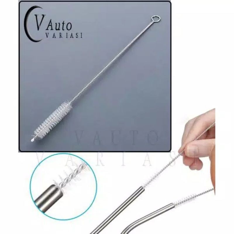 Sikat Pembersih Sedotan Sikat Sedotan Stainless Brush Straw