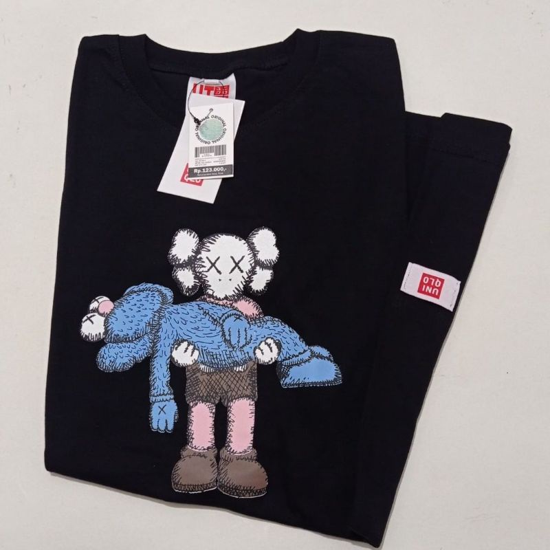 T-shirt Black dan putih Uniqlo Nobita / baju distro atasan terpopuler terlaris pria wanita pakaian dewasa unisex-Pangkudoll