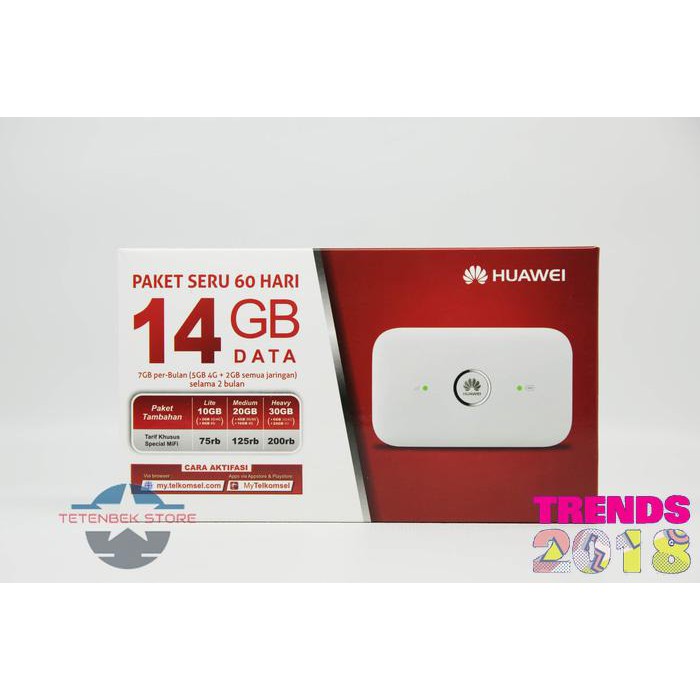 PROMO HARGA MURAH Mifi Modem Wifi 4G Huawei E5573 Free Telkomsel 14GB
