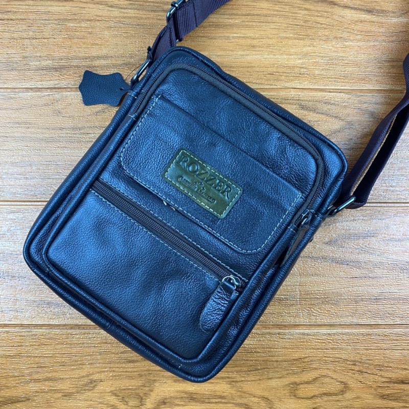 PRELOVED - TAS KULIT SELEMPANG TAS PRIA TAS KANTOR BAHAN KULIT ASLI