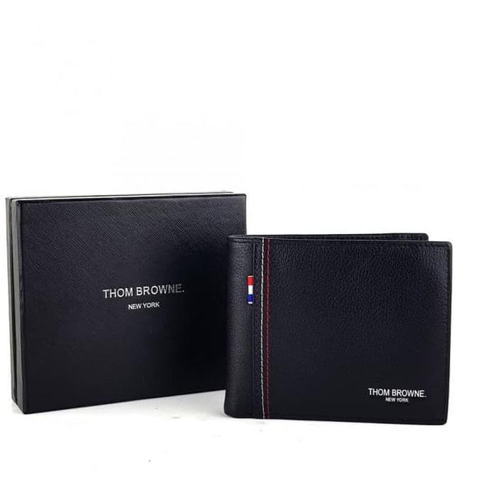 607J Dompet Pria Kulit Asli Import Murah Thom Browne Suj-938 Black Top