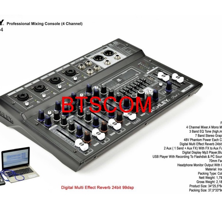 Mixer ASHLEY POINT4 / POINT 4 4 CHANNEL ORIGINAL ASHLEY