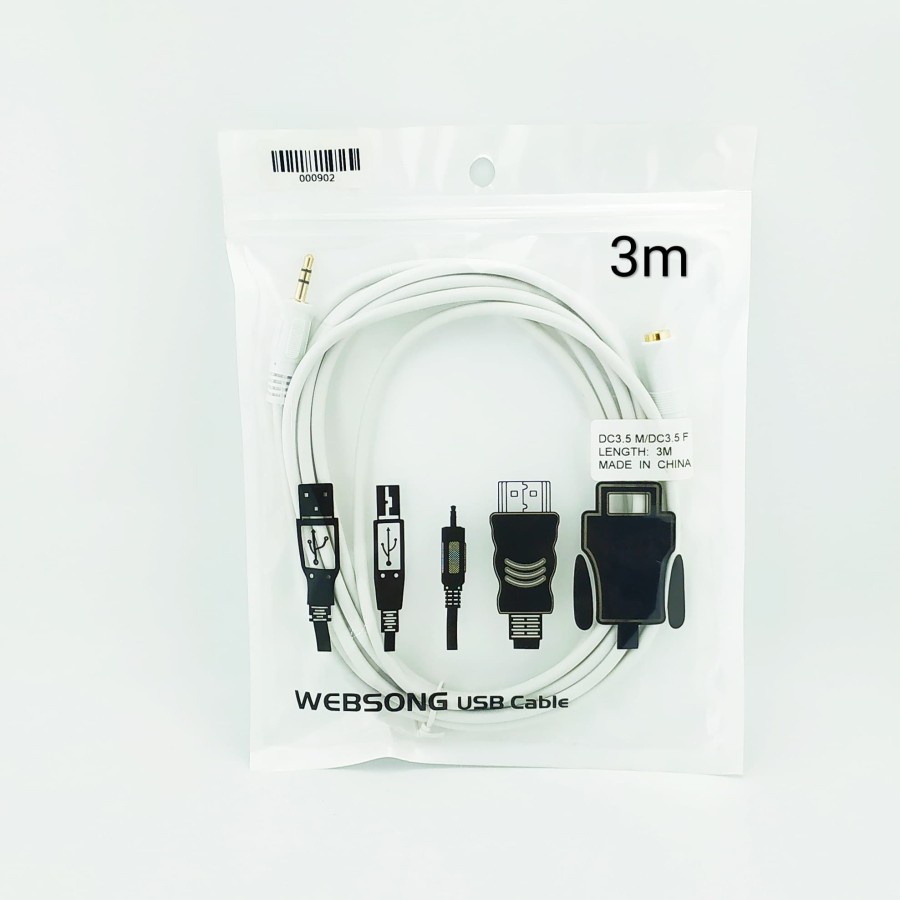 Websong Kabel Audio Sambungan Aux 3.5mm  3M