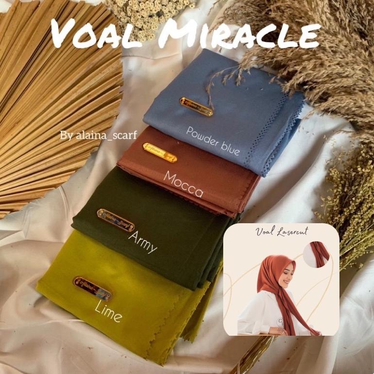 Hijab Segiempat Polos Lasercut / Hijab VOAL MIRACLE BRAND ALAINA SCARF / HIJAB "CMS.29My22ᴹ"