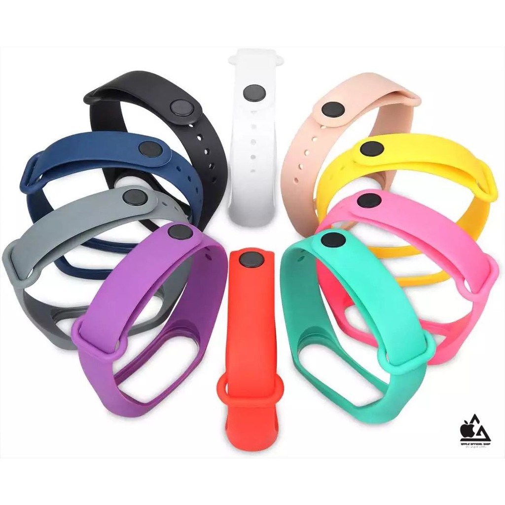 Gelang Tali Strap Silikon Xiaomi Mi Band 3 4 5 6 Sport Band Silicone Rubber Band