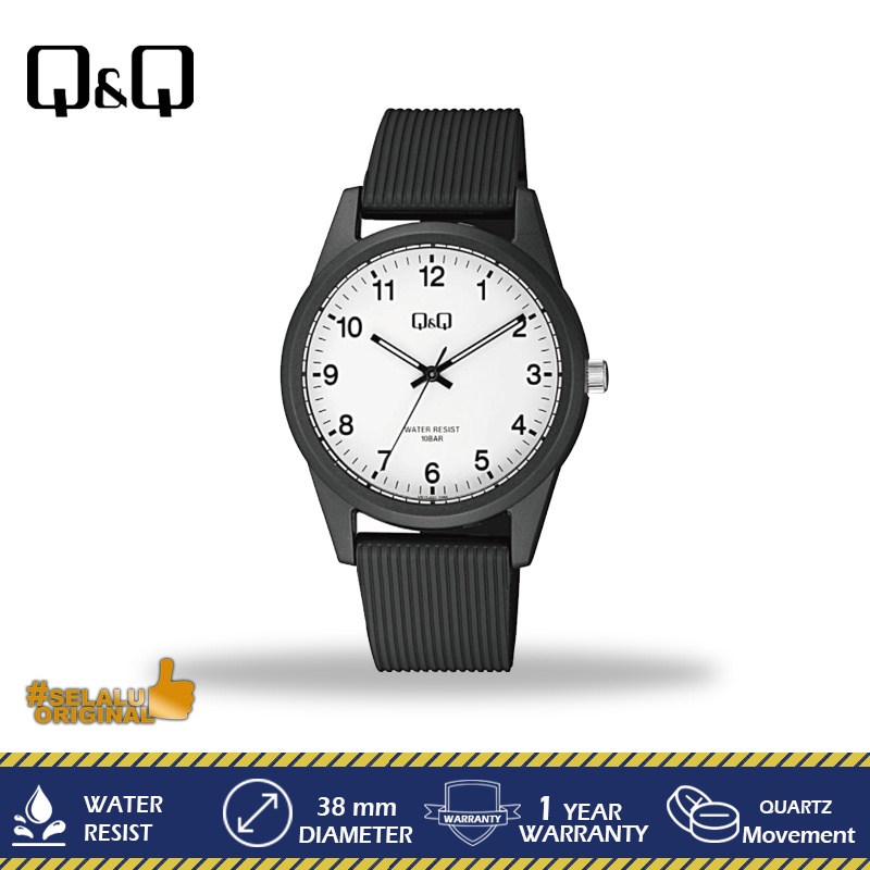 Q&Q VS12J001Y VS12J Analog Rubber Strap