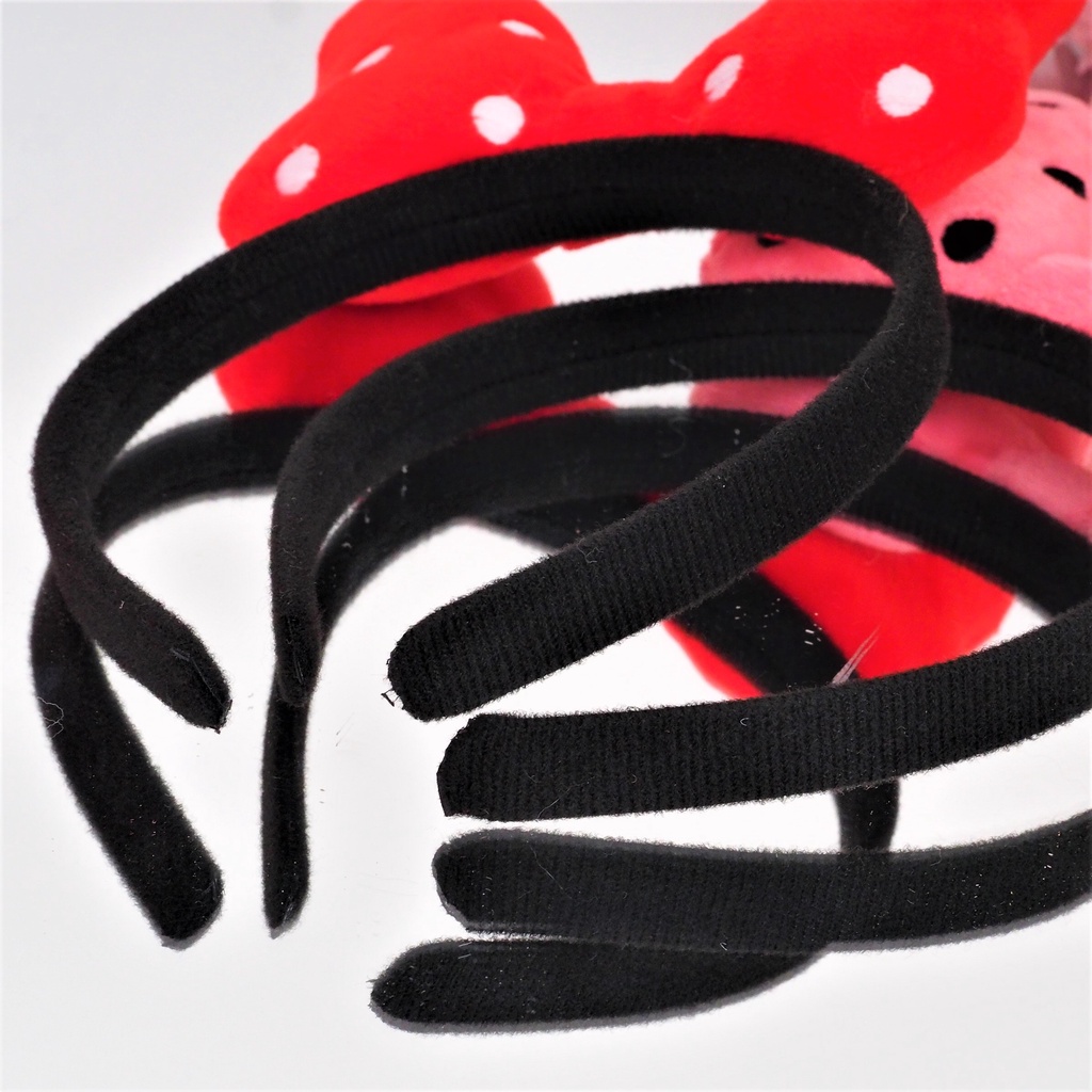 Bando Boneka Pita Polkadot Minnie Tebal Bulu Halus Lembut Aksesoris Rambut Wanita Anak Perempuan Bagus