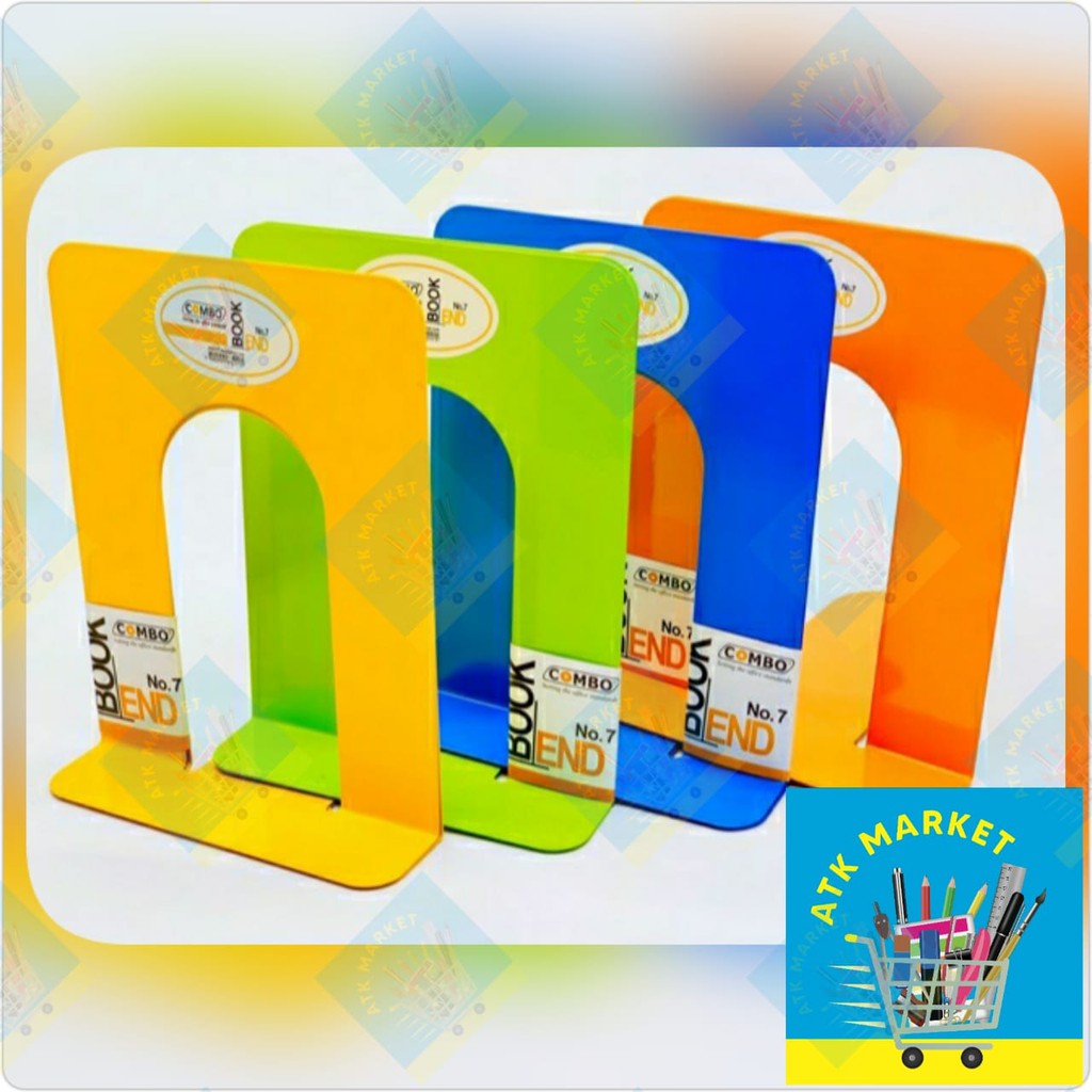 

(1 Set) Book End COMBO / A+Z No.7 Stand Pembatas / Penahan Buku Warna Warni Tebal Kokoh