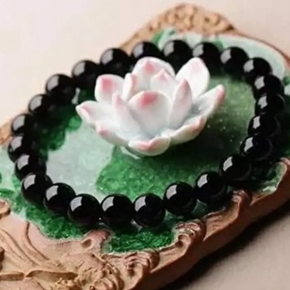 Gelang Batu Natural Black Onyx Black jade  Giok Hitam  Gelang Kesehatan