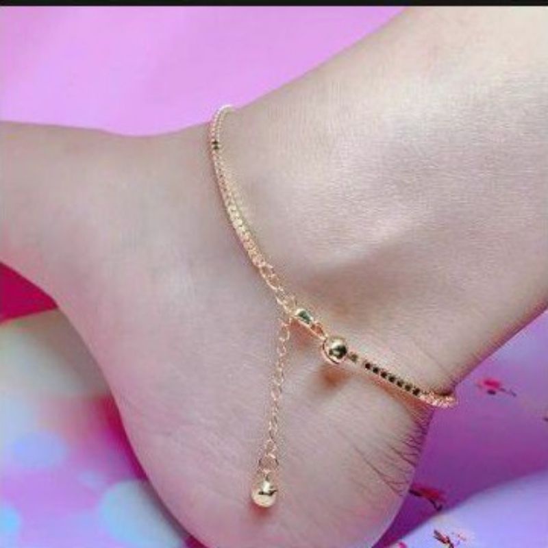 FerenHongXia Gelang kaki Xuping gold wanita dewasa motif rantai italy