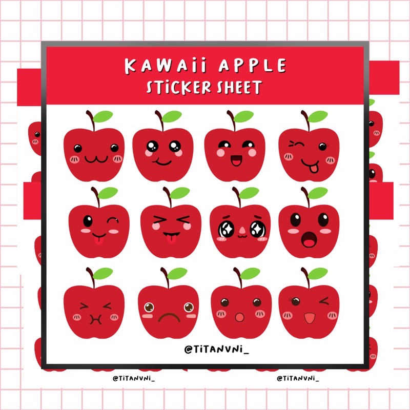 

KAWAII APPLE STICKER SHEET