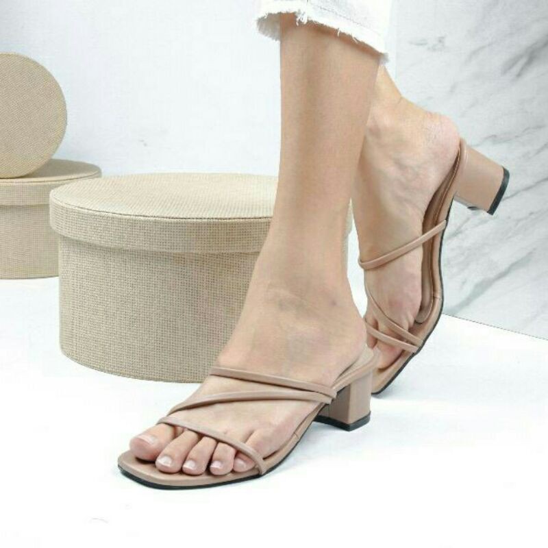 Sandal Wanita Terbaru Kekinian Sandal Hak Tinggi 5cm untuk acara pesta/kasual