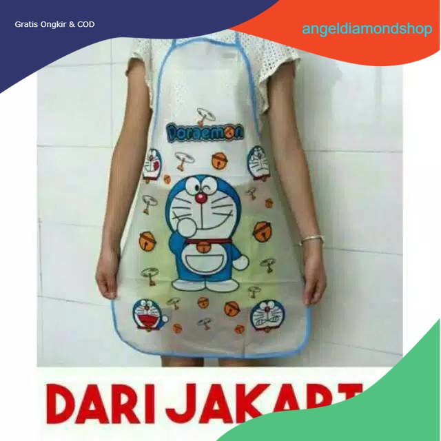 COD Celemek Masak Karakter Waterproof Apron Plastik Motif Anti Tahan Air