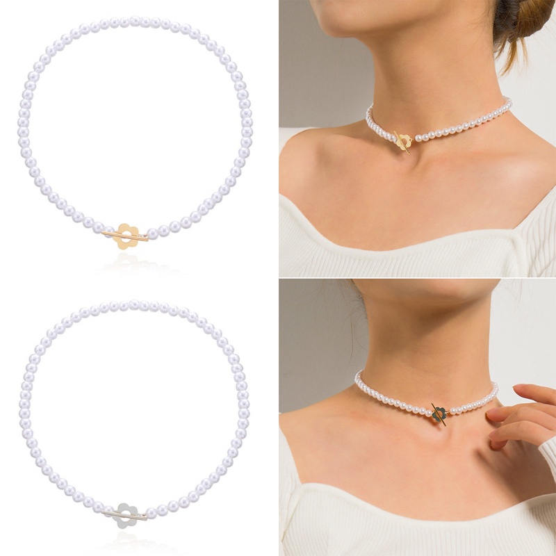 Kalung Choker Mutiara Handmade Warna Putih Untuk Wanita