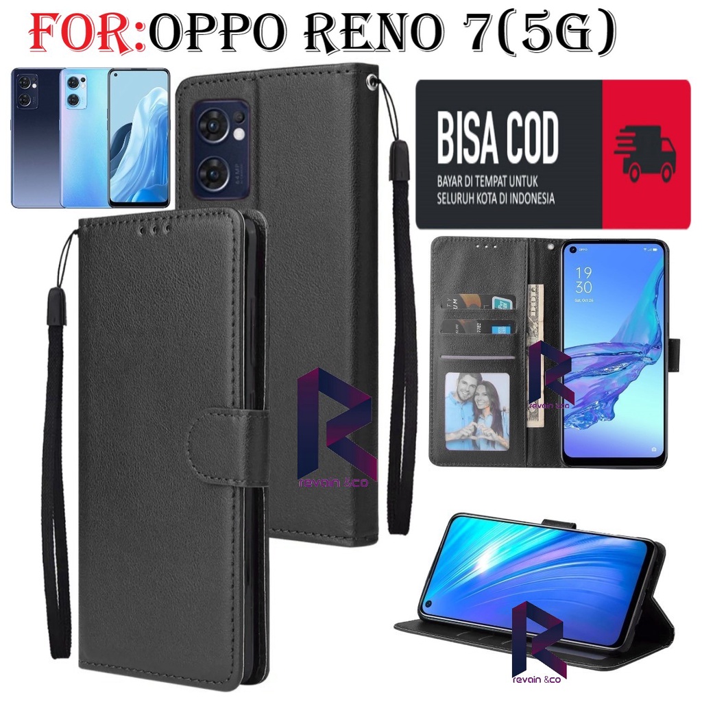 NEW OPPO RENO 7 5G CASE FLIP WALLET LEATHER KULIT PREMIUM SARUNG BUKA TUTUP FLIP CASE OPPO RENO 7 5G