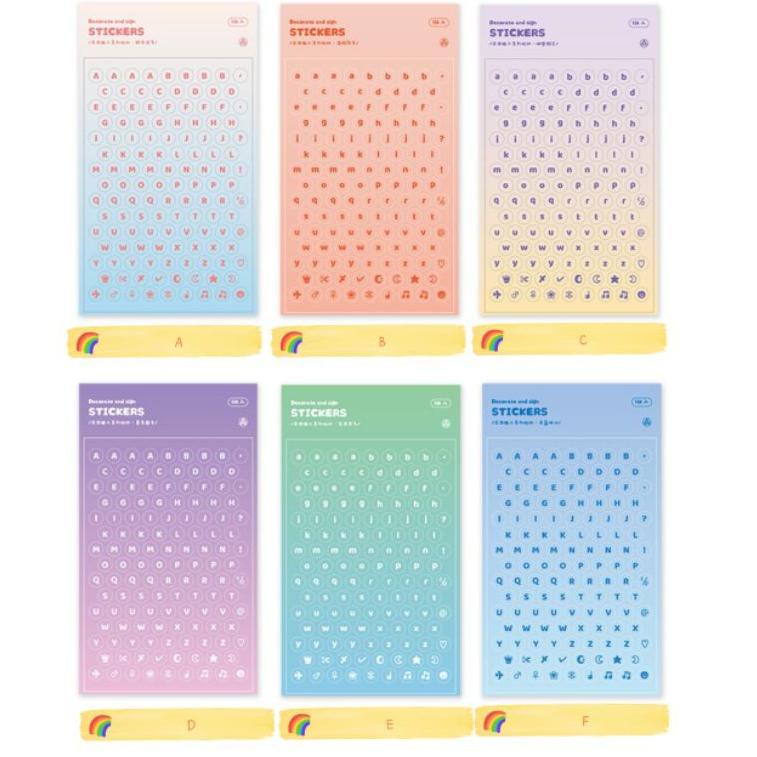 

[KODE KWGYU] sticker letter tulisan huruf - untuk binder 3ring journal diy - bahan transparan [thehanscorner]