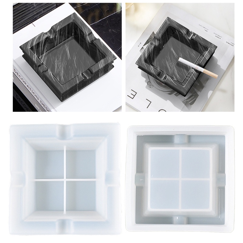 SIY  Square Ashtray Epoxy Resin Mold Ash Box Casting Silicone Mould DIY Crafts Ornaments Making Tools