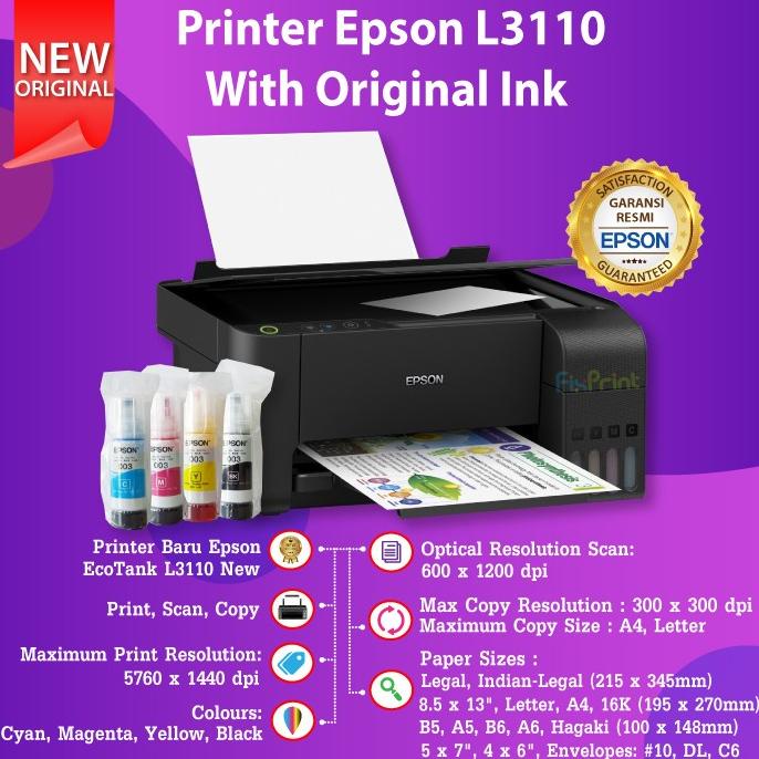 

Printer Epson L3110 ALL in One (Print, Scan, Copy) Multifungsi Warna