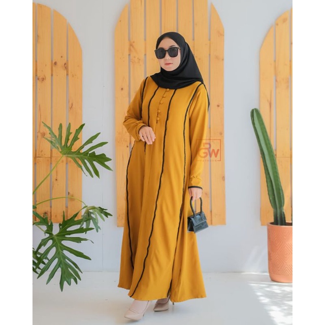 NAIMA RGW DAN DANIA ZR DRESS MUSLIM BAJU WANITA MUSLIMAH OOTD FASHION HIJAB HIJABERS POLOS ITYCREPE KATUN MURAH ECER GROSIR TERBARU