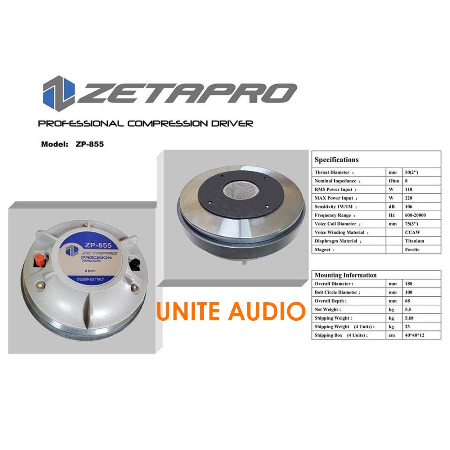 Tweeter Zetapro ZP 855 Driver Twitter Zetapro ZP855 Twiter 3 inch Zetapro