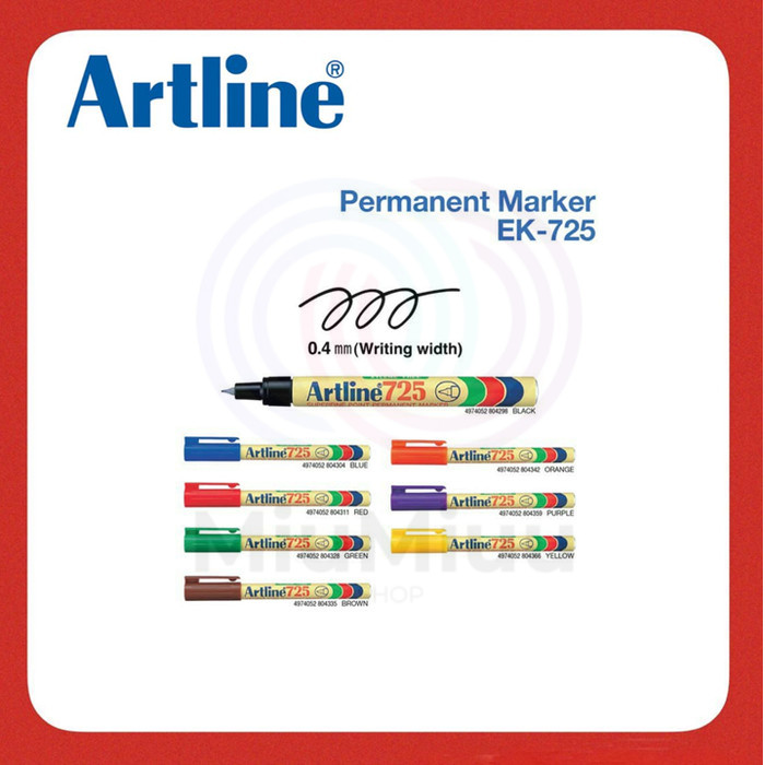

SPIDOL PERMANENT MARKER ARTLINE EK 725 0.4 MM WATERPROOF TAHAN AIR