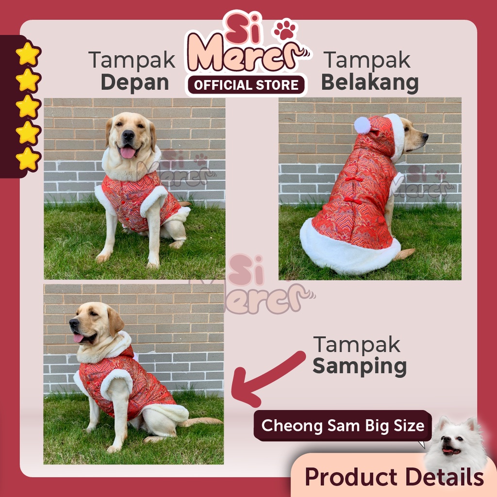 Baju Cheongsam Anjing Kucing Baju Imlek Anjing Kucing Chinese New Year Big Size Jumbo