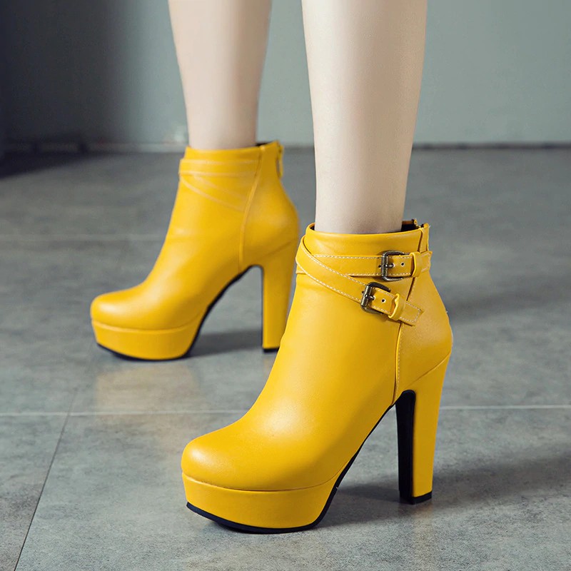 platform boots yellow