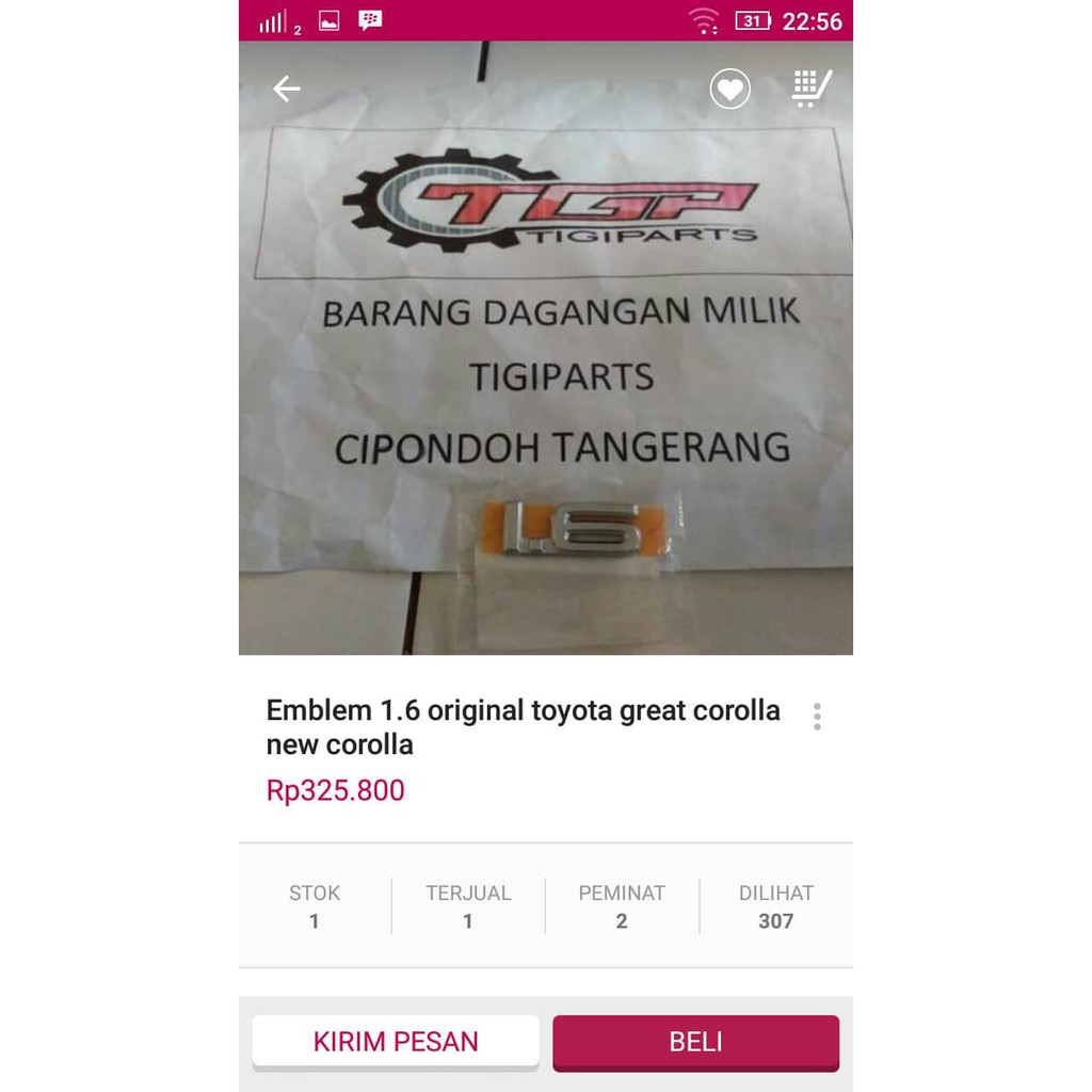 emblem 1.6 untuk toyota great corolla all new corolla