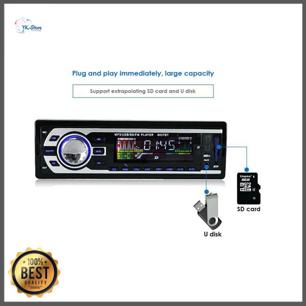 AMPrime Tape Audio Mobil Multifungsi Bluetooth USB MP3 FM Radio - Black