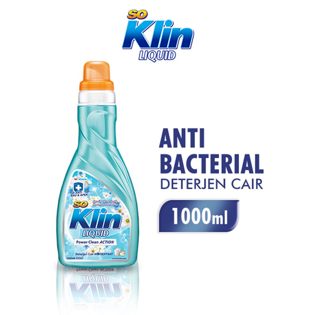 Soklin Deterjen Cair Anti Bakteri Botol 1000 ml