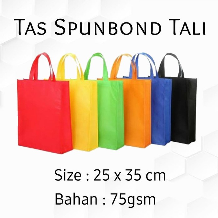 [ 25 x 35 x 10 ] Goodie Bag / Tas Kain Handle Lipat Samping