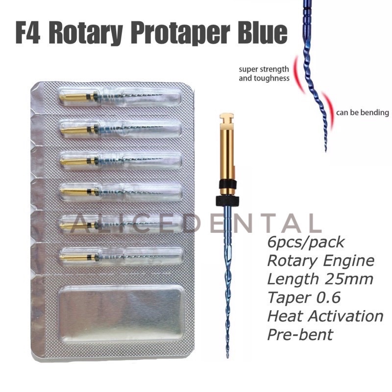 Dental protaper rotary file F4 kfile Ni-Ti blue file endo engine rotary Niti lentur elastis files