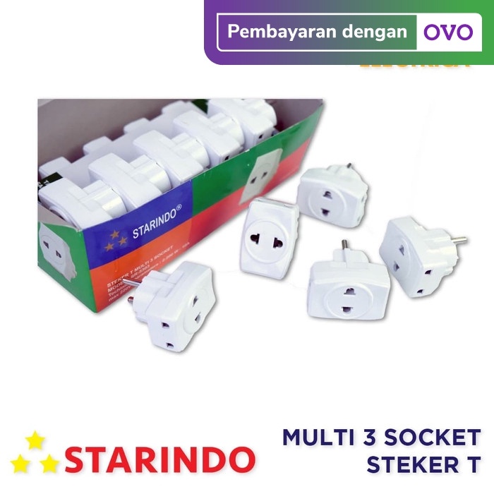 PERTUKANGAN PERLENGKAPAN LISTRIK STARINDO MULTI 3 SOCKET STEKER T HR1701