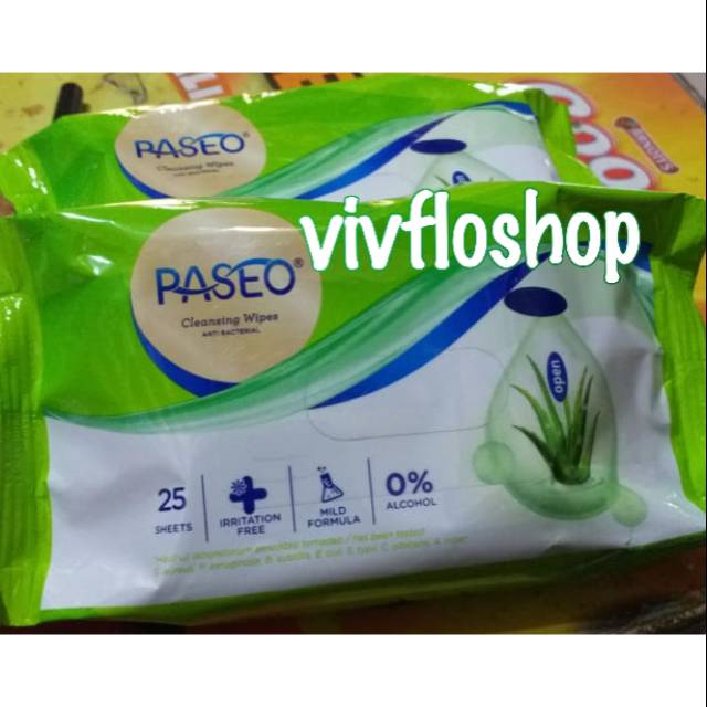 Tissue Basah Paseo (25 sheet) Paseo Cleansing Wipes Anti Bacterial