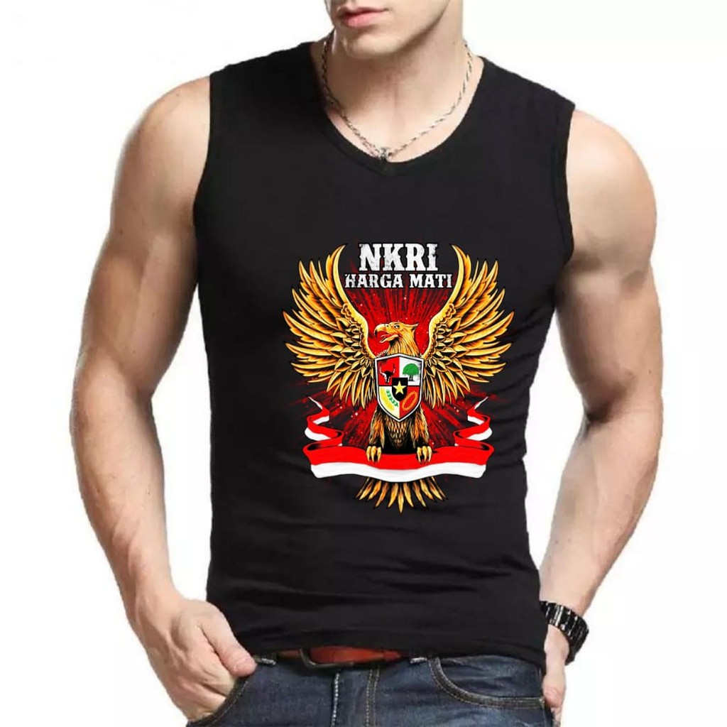 Bisa COD / Asgard777 - SINGLET MOTIF NKRI / kaos cowok / kaos singlet / kaos dalem singlet cowok