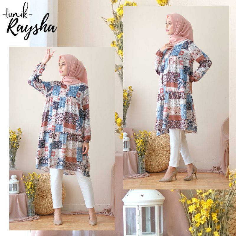 TERLARISS!!! [BISA COD] TUNIK DEWASA MOTIF/TUNIK WANITA_TUNIK RAYSHA KATUN RAYON PREMIUM_BEST SELLER