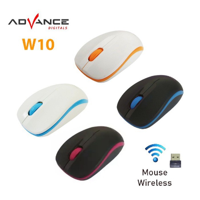 W10 Mouse Wireless Advance/Mouse Laptop/Mouse PC Garansi