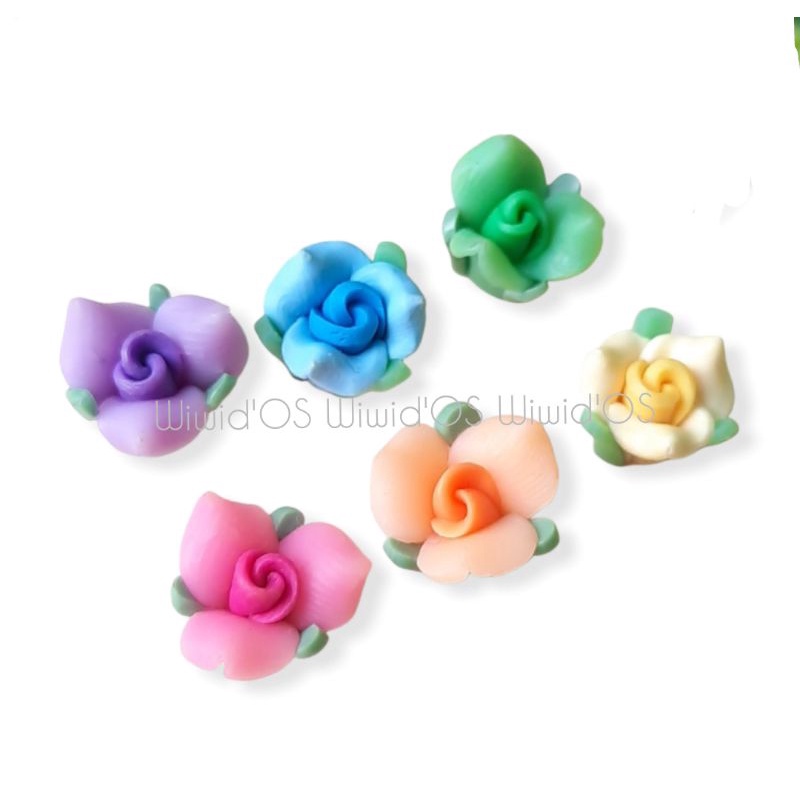 (6 bj) BUNGA CLAY KUNCUP 1,2 CM CLY019