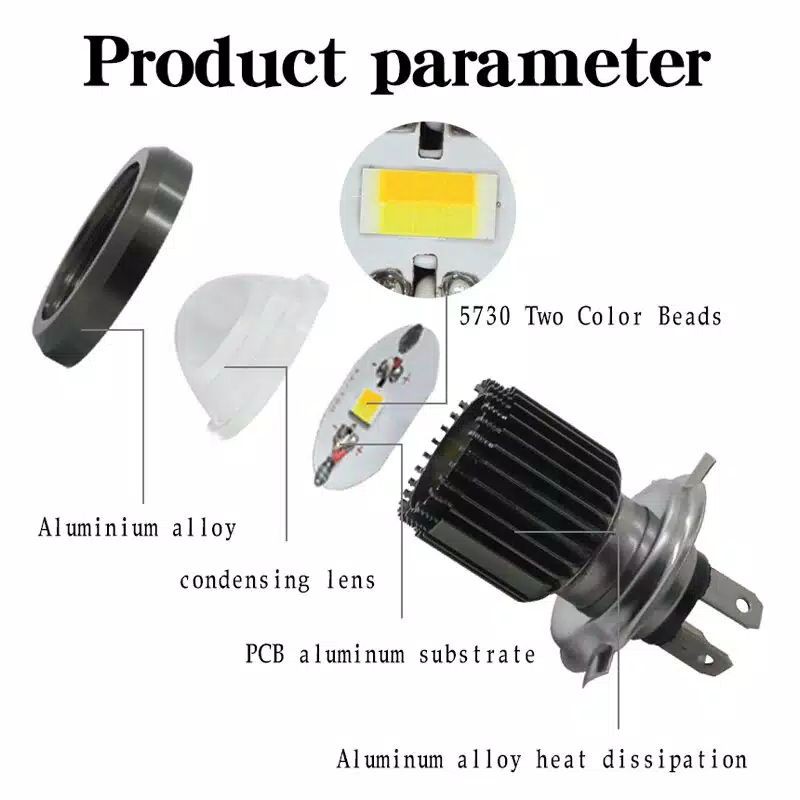 Lampu Motor Led H4 Laser 2 Warna Hi Low