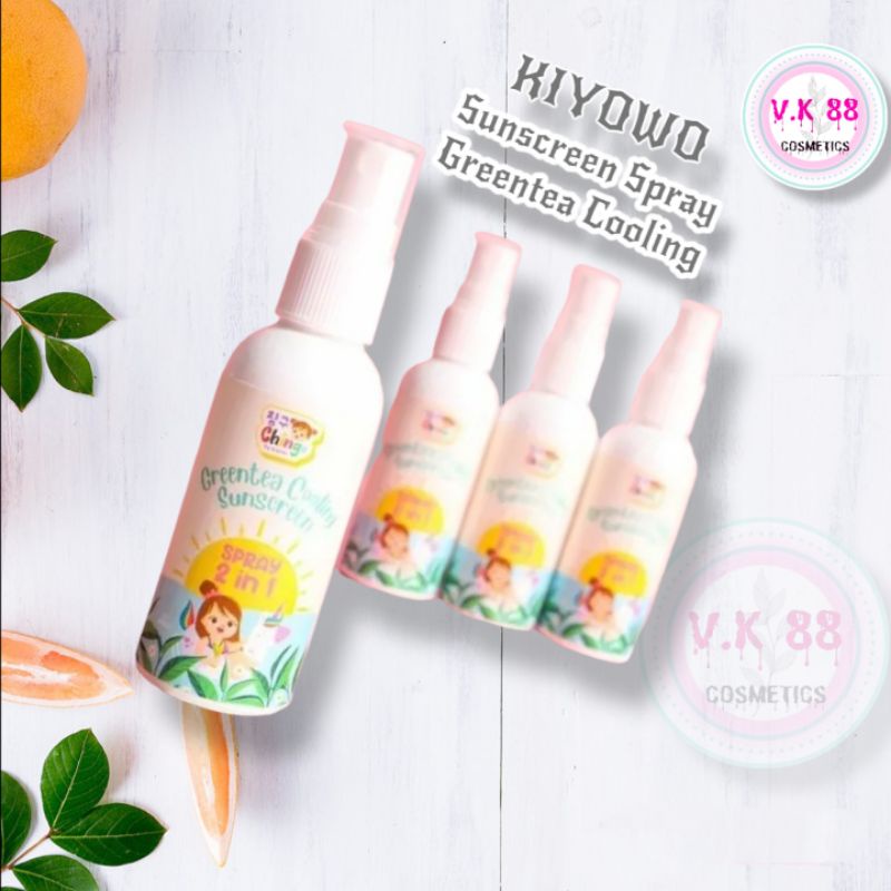 ⭐V.K 88⭐ KIYOWO Sunscreen Spray GREENTEA COOLING Chingu by Kiyowo | Sunscreen Spray Kiyowo 2in1 | Ki