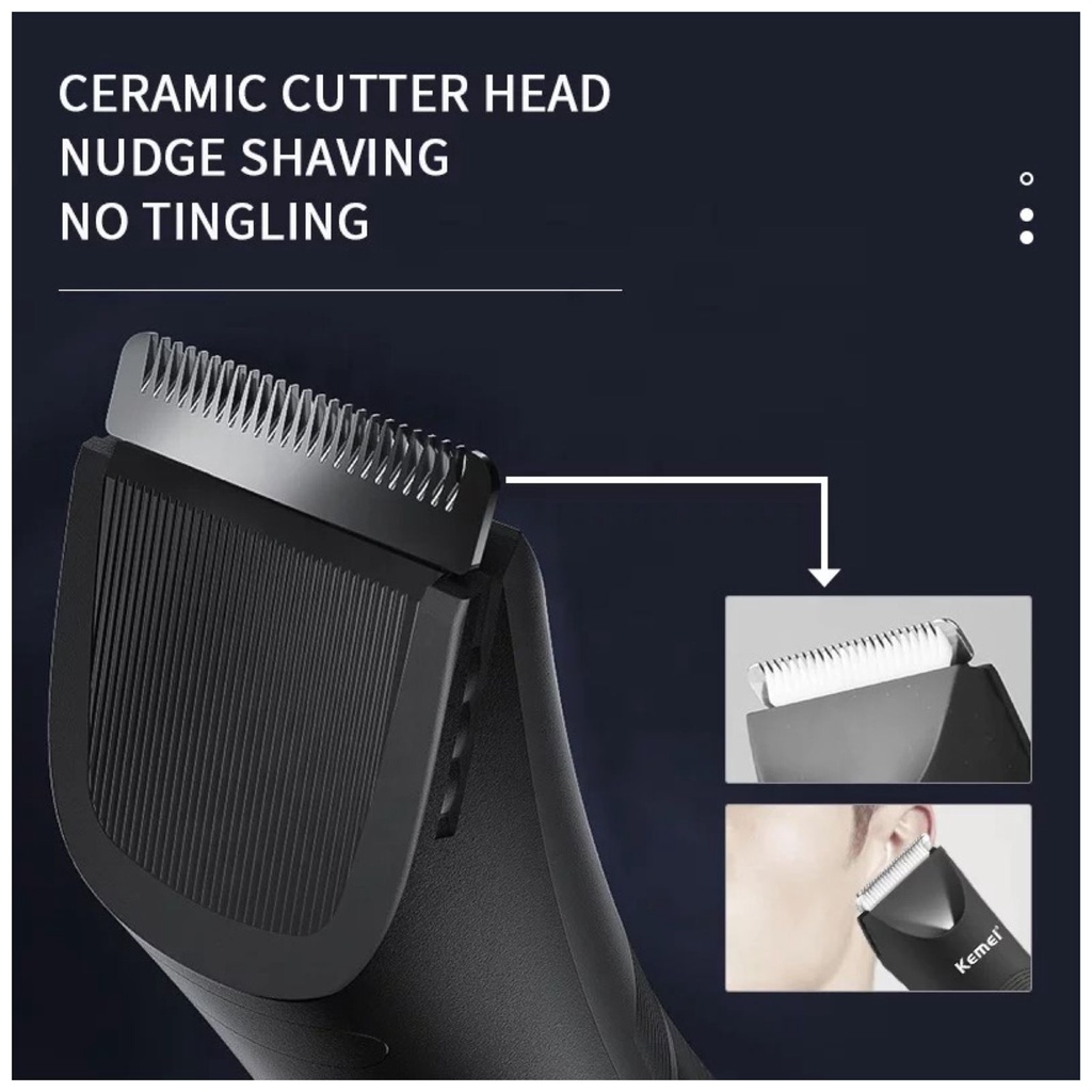 Alat Cukur Rambut Kemei KM-1838 Hair Clipper Elektrik Professional Detailer Trimmer Mesin Pemotong Rambut Pisau Keramik Cukuran Kemei KM 1838