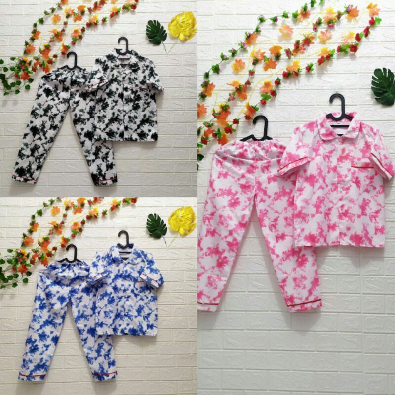 PIYAMA REMAJA TIE DIE SIZE 14 16 18 / BAJU TIDUR ANAK