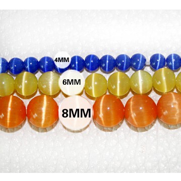 50 / 68 / 98 Pcs / Lot Manik-Manik Kaca Opal Bulat Ukuran 4 / 6 / 8cm Untuk Perhiasan Gelang Kalung